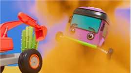 儿童动画：龙卷风把巴士卷了起来！