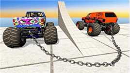 汽车模拟器游戏 各个怪物卡车速度和撞击现场