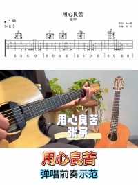 张宇【用心良苦】吉他弹唱示范！#吉他教学