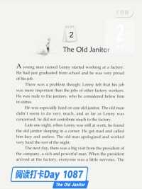 One Story a Day - Day 1087 The Old Janitor
