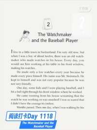 One Story a Day - Day 1118 The Watchmaker and the Baseball Player