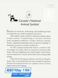 One Story a Day - Day 1154 Canada’s National Animal Symbol