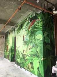拥有此墙，连绿植都省了。#西安墙绘#墙面装饰 #西安彩绘#壁画 #手绘墙
