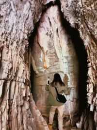 上午裕黄龙洞，进去洞以后洞壁上细看就会知道为什么会取名黄龙洞，另不远处边上有白玉洞，水龙洞。#悬崖峭壁上的风景