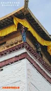 虎转西藏山南塞卡古托寺28米寺塔外最高最险之转经之路