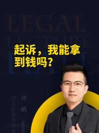 起诉，我能拿到钱吗？#起诉 #拿到钱 #执行 #武汉郑鹏律师