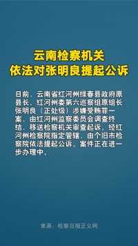 云南检察机关依法对张明良提起公诉