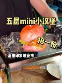 街头偶遇五层mini小汉堡🍔18一个好好吃！#美食