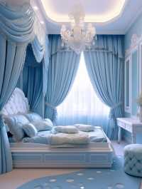 浪漫蓝色的女儿房，这扎眼一看，没错了，是我想要的#装友齐分享 #好设计看这里 #公主房