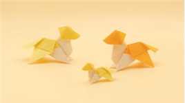 【折纸】一只简单的双色小狗