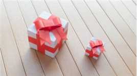 【折纸】折一个蝴蝶结礼物盒，要用多少纸？
