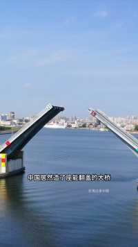 天津海河的开启桥，每天升起一次，为过往船只通过！