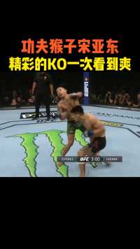 功夫猴子宋亚东，在UFC精彩炸裂的KO一次看到爽！