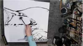 韩宁水墨画700远处的村庄美术作品展示讲解，绘画技法艺术表现技巧