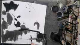 韩宁水墨画707公园庭院美术作品展示讲解，绘画技法艺术表现技巧