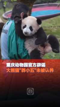 4月16日(报道)，重庆动物园辟谣大熊猫“莽小五”未被认养。