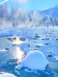这仙气飘飘的冰雪童话世界你爱了吗？#新疆的冬天究竟有多美 #喀纳斯 #新疆 #看不够的喀纳斯雪景 #这里是中国新疆