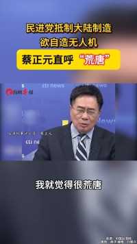 民进党抵制大陆制造，扬言自造无人机，蔡正元直呼“太荒唐”
