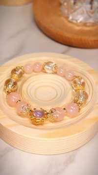 沉浸式串珠💗天然粉水晶串珠文玩