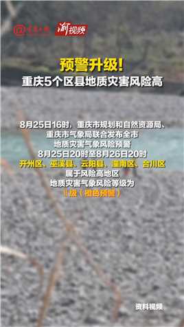 预警升级！重庆5个区县地质灾害风险高