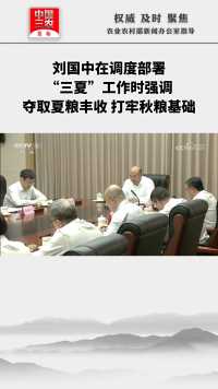 刘国中在调度部署“三夏”工作时强调:夺取夏粮丰收，打牢秋粮基础。