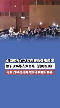 中国网友在马来西亚看演出表演，在场华人合唱《我的祖国》
