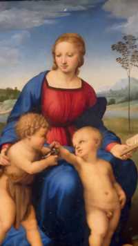 🇮🇹 Florence Uffizi Gallery现收藏于意大利佛罗伦萨乌菲兹美术馆～创作时间：1505-1506 ，木版油画，最爱的名画～💖拉斐尔《金翅雀圣母》🌹🌹