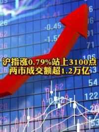 #沪指站上3100点 涨0.79% 两市成交额超1.2万亿
