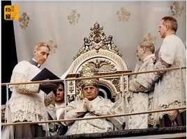教皇约翰二十三世就职典礼录像，加冕及接管意大利领土上大教堂 --下