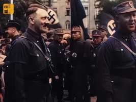 1927年夺权前的希特勒参加纳粹党代会录像，啤酒馆暴动参与者出镜 --上