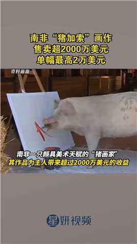 南非“猪加索”画作，售卖超2,000万美元，单幅最高2万美元。