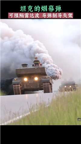 坦克释放烟幕弹，可阻隔了雷达波，导弹制导失效