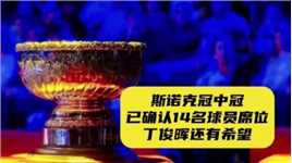  斯诺克冠中冠已确认收14名球员席位，丁俊晖还有希望