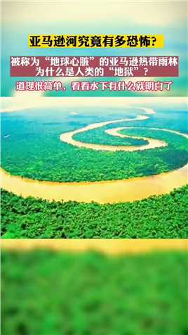 亚马逊河究竟有多恐怖？被称为“地球心脏”的亚马逊热带雨林，为什么是人类的“地狱”？道理很简单，看看水下有什么就明白了  #奇闻趣事 