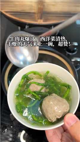 广东潮汕特色家常菜“牛肉丸西洋菜汤”#今天吃什么呀 