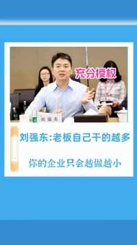 刘强东：老板要学会把权利放到流程里面，如果自己干的越多，那公司只会越来越小企业管理薪酬绩效刘强东老板