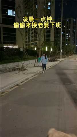  今天休息，悄悄来接媳妇，看着她拖着疲倦的身体下班，心里真不是滋味，当看见她高兴地跑向我的时候，泪奔了。不在一起上班真难受，我在工厂老婆做餐厅服务员，平时很少有时间在一起 