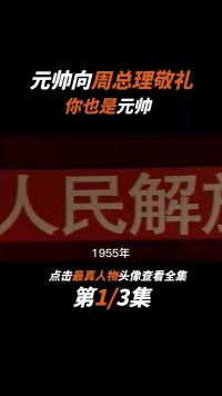 毛主席为十大元帅授衔后，元帅们转身向周总理敬礼：你也是元帅 (2)