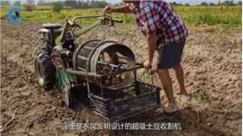 农民发明土豆收割机，在滚筒装置内转一转，收割上来的土豆不沾土 