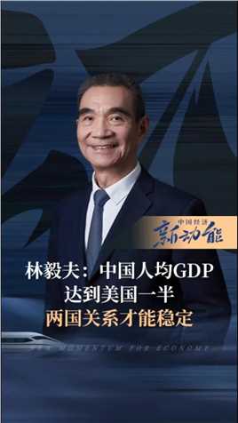 林毅夫：中国人均GDP达到美国一半，两国关系才能稳定中国经济新动能我的启发旅程大咖观察
