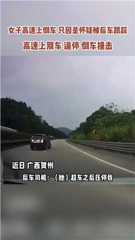 女子高速路上倒车 只因是怀疑后车跟踪自己。