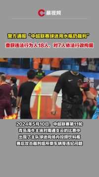 警方通报“中超联赛球迷用水瓶扔裁判”：7人被行拘！